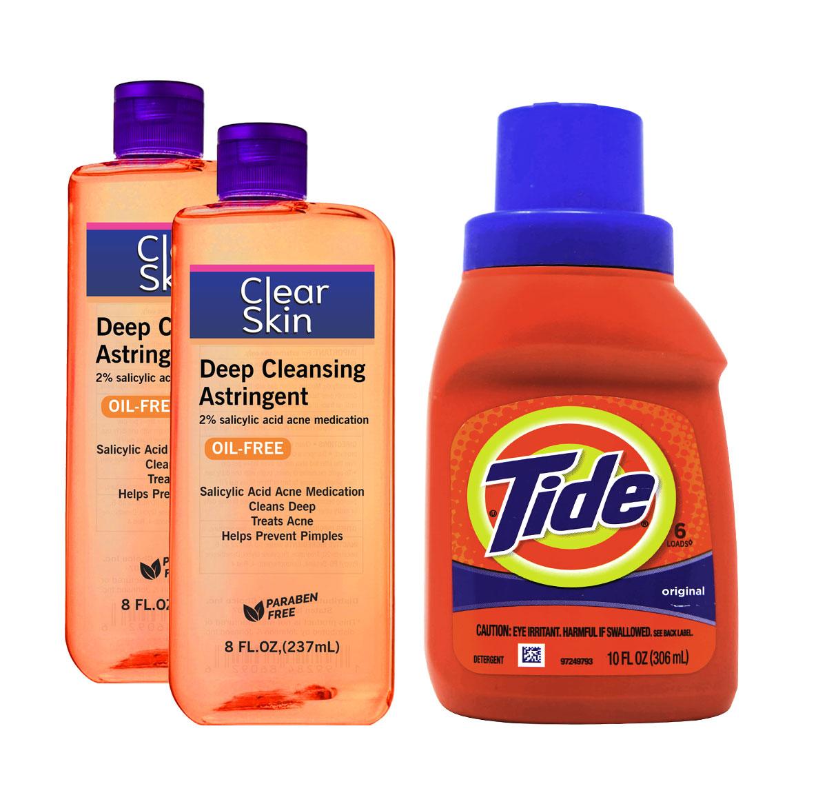 2 Clear Skin Astringent / Tide detergent