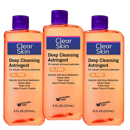 (3Pack) Clear Skin Deep Cleansing Astringent with 2% Salicylic Acid Works With the Mike's Macujo Method