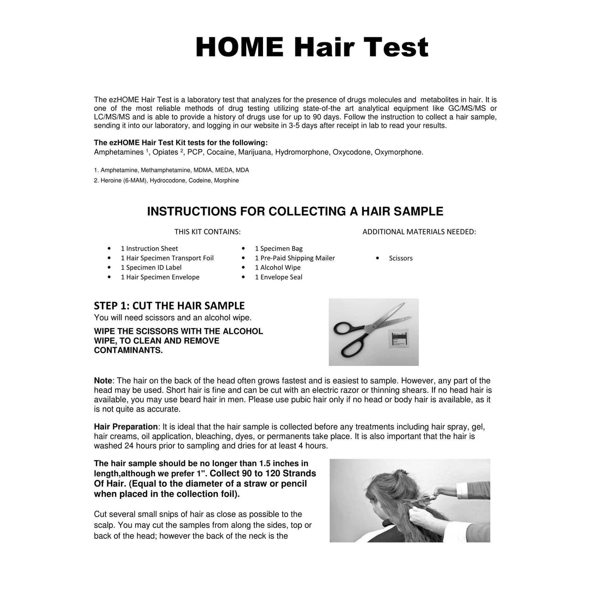 Home Hair Test kit