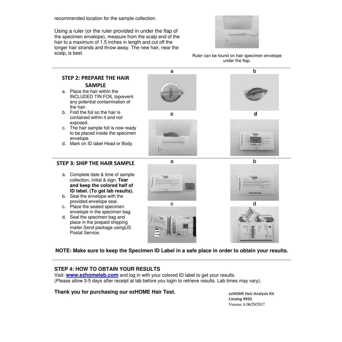 Home Hair Test kit