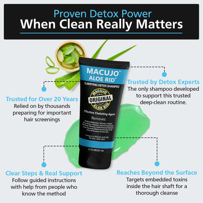 Macujo Aloe Rid 7.5oz + Zydot. Macujo Method, Hair Detox Shampoo, Cleanse Hair Follicle