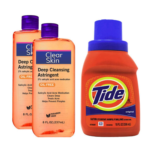 2 Clear Skin Astringent  / Tide detergent